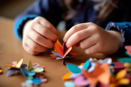 crafts A girl working on arts and crafts